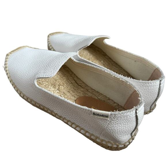 Soludos Upper White Leather Espadrilles Size 6 - Picture 7 of 11